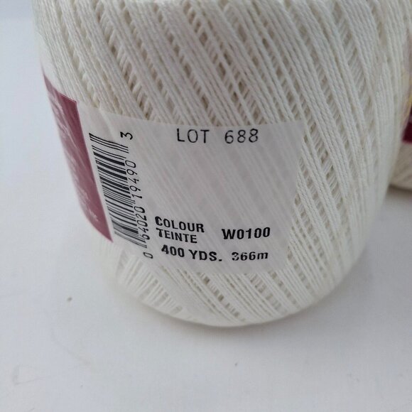 3 South Maid Crochet Thread White W0100 Sz 10 - 100% Mercerised Cotton READ! - Picture 2 of 8